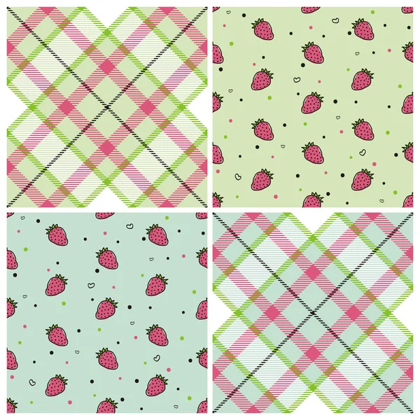 Sorunsuz duvar kağıdı tartane ve çilek, limon ve nane