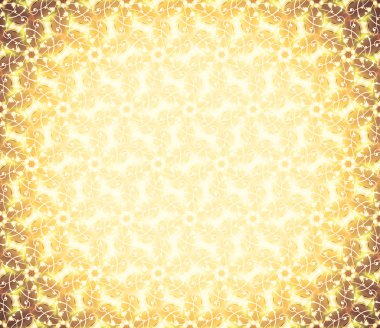 Bir soyut çiçek deseni, sarı arka plan skeç