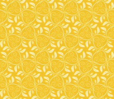 Dikişsiz soyut sebze desen, sarı