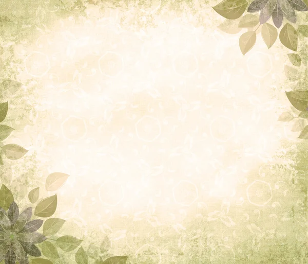 Background grunge with flower corners, beige — Stock Photo, Image