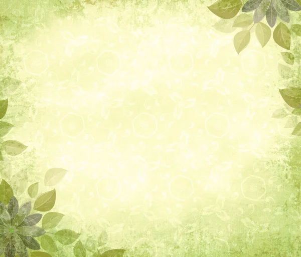 Background grunge with flower corners, lemon — Stock Photo, Image