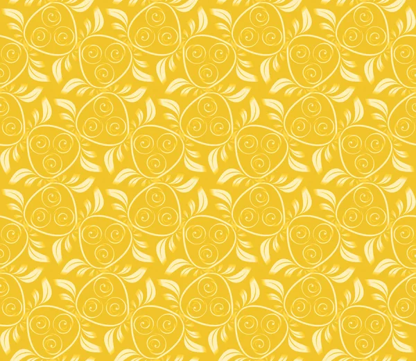 Безшовний абстрактний рослинний візерунок, жовтий — стокове фото