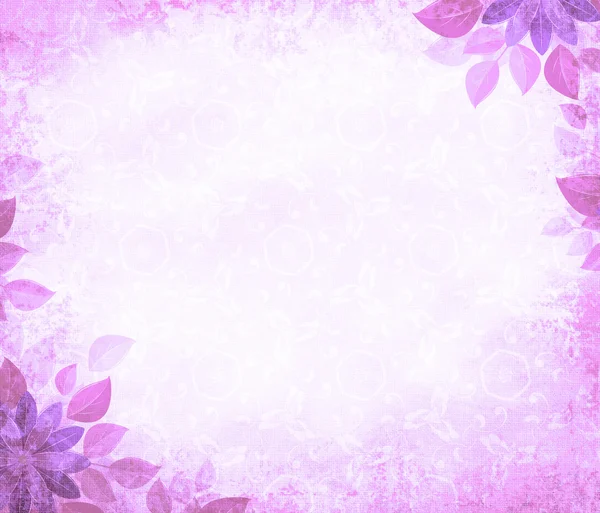 花の角、紫背景グランジ — ストック写真