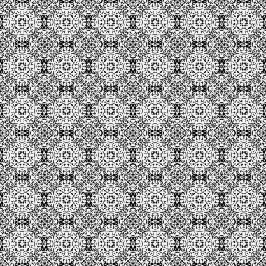 Siyah ve beyaz kusursuz etnik model 6. Geleneksel tasarım, soyut kabile sanatı. Duvar kağıdı veya tasarım tabanı olarak çeşitli ürünleri dijital olarak basmak için oluşturuldu.