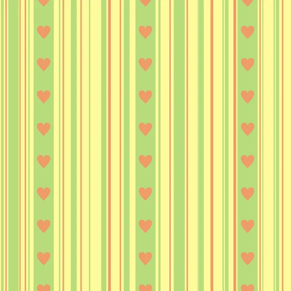 Hearts on a striped background — Stock Vector