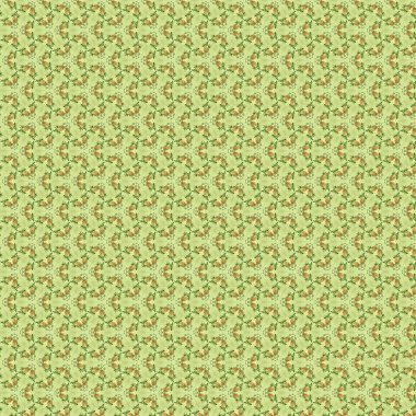 Gül, yeşil ile Dekoratif süsleme