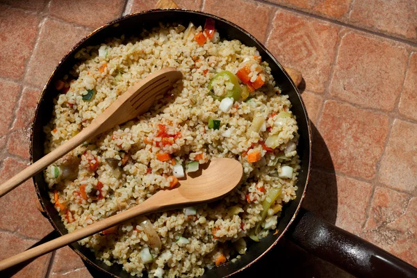 Homemade bulgur with vegetables — Stock Photo, Image