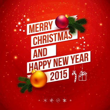 Parlak Noel ve yeni 2015 yıl kartı
