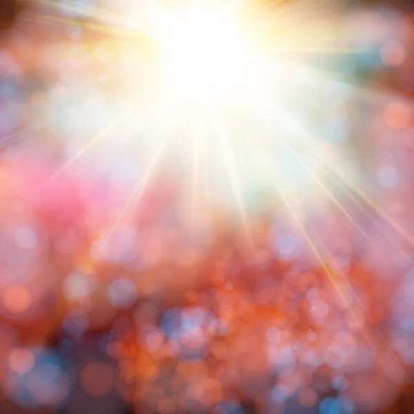 Soleil brillant avec éclat de lentille . — Image vectorielle