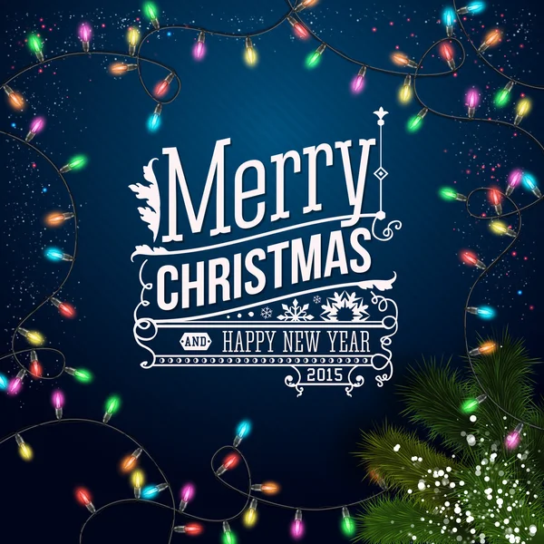 Christmas card with typography design. — Stock Vector