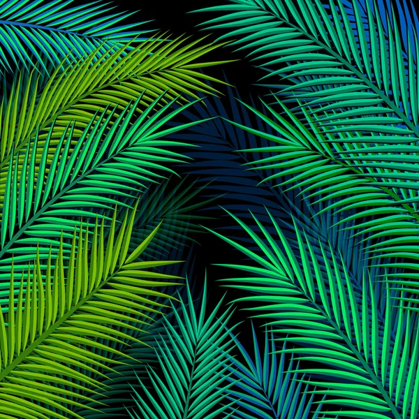 Fond tropical avec des feuilles de palmier. — Image vectorielle