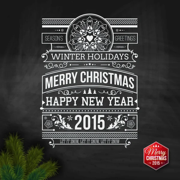 Christmas typography for winter holidays design. — Stock Vector