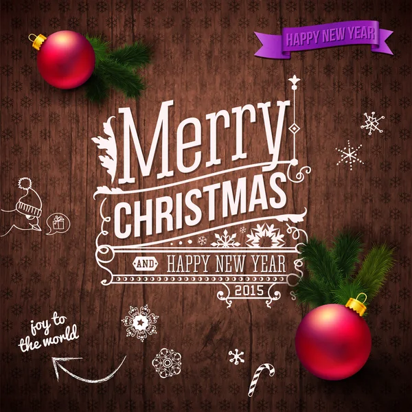 Noel ve yeni yıl için tipografik etiket