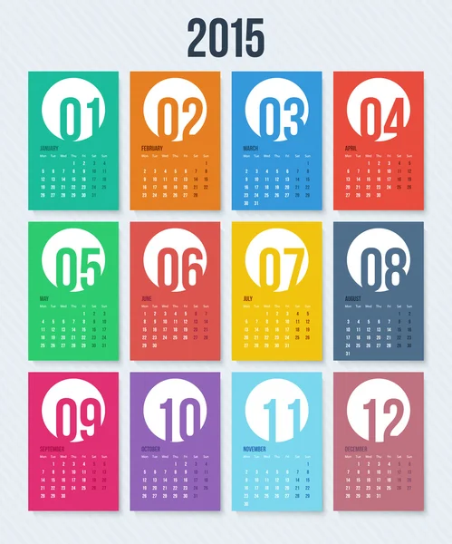 Calendrier 2015 année . — Image vectorielle