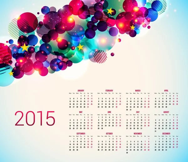 Jahreskalender 2015. — Stockvektor