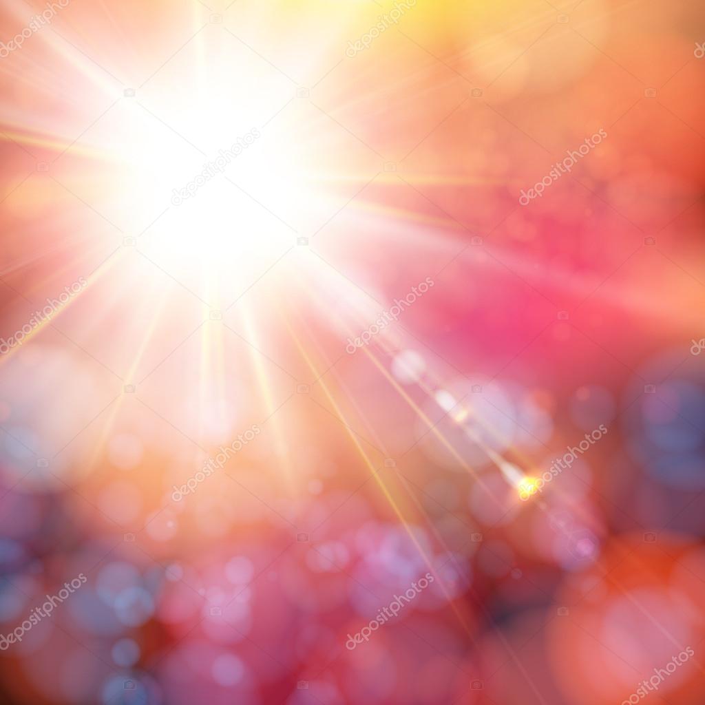 Bright shining sun with lens flare.