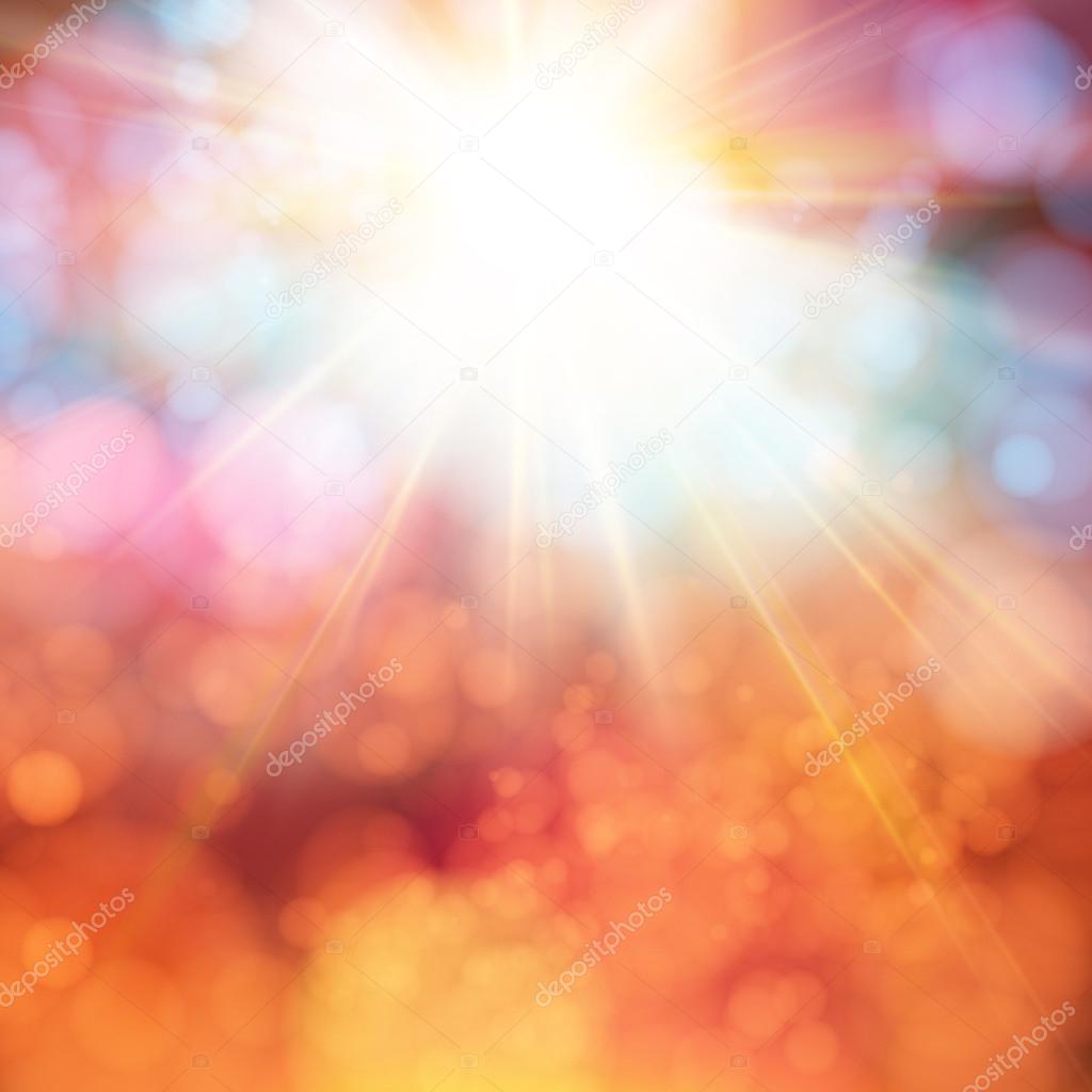Bright shining sun with lens flare.