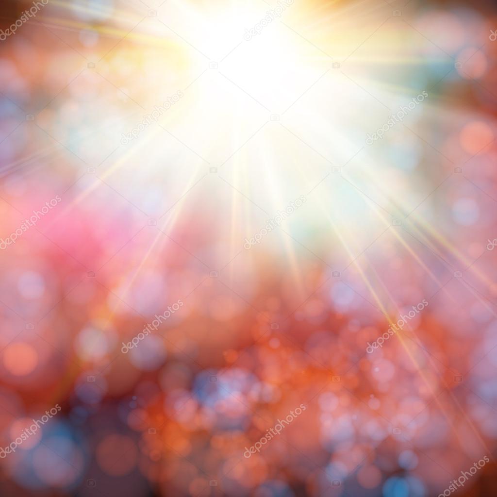 Bright shining sun with lens flare.