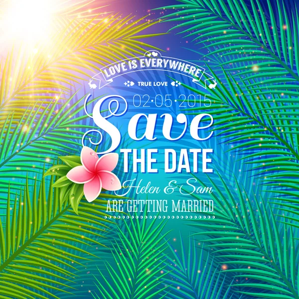 Save the Date Concept with Nature Style — Stock Vector