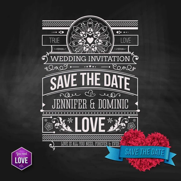 Artistic Save the Date Template Design — Stock Vector