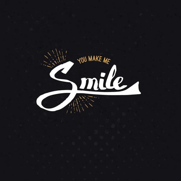 Conceptuele You Make Me Smile teksten op zwart — Stockvector