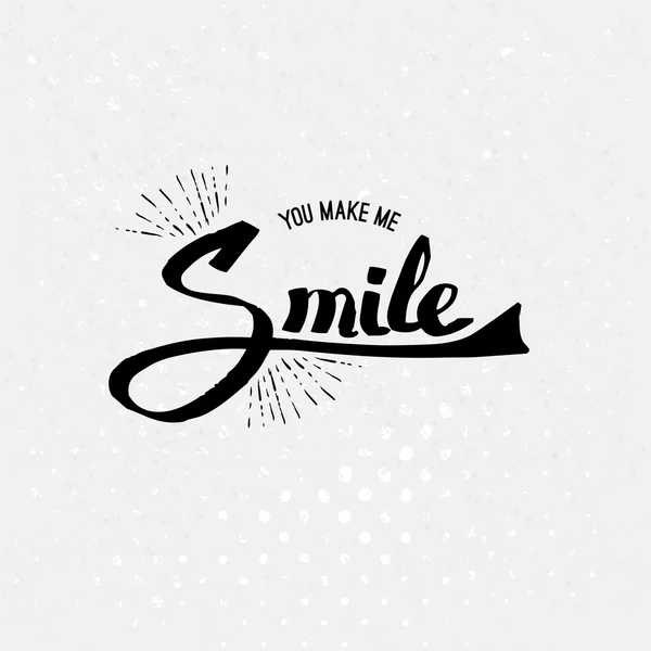 Simple You Make Me Smile Concept — Stock Vector