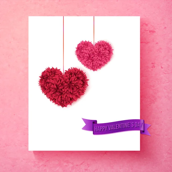 Liebevolles Valentinskärtchen-Design mit Herzen — Stockvektor