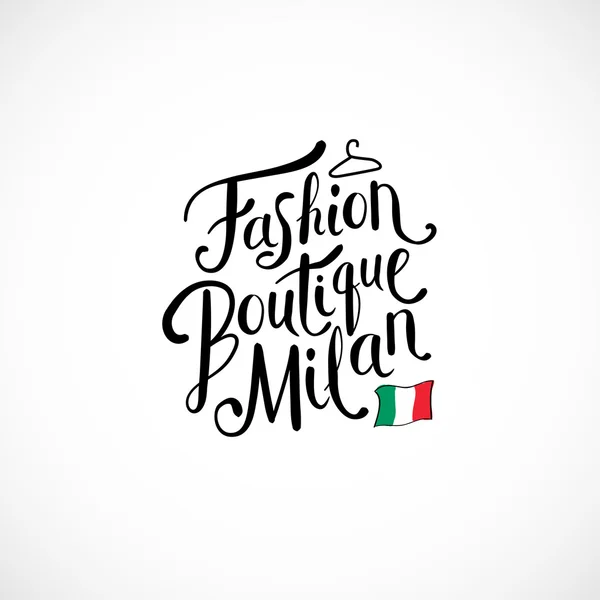 Moda Boutique Milan koncepcja na białym tle — Wektor stockowy