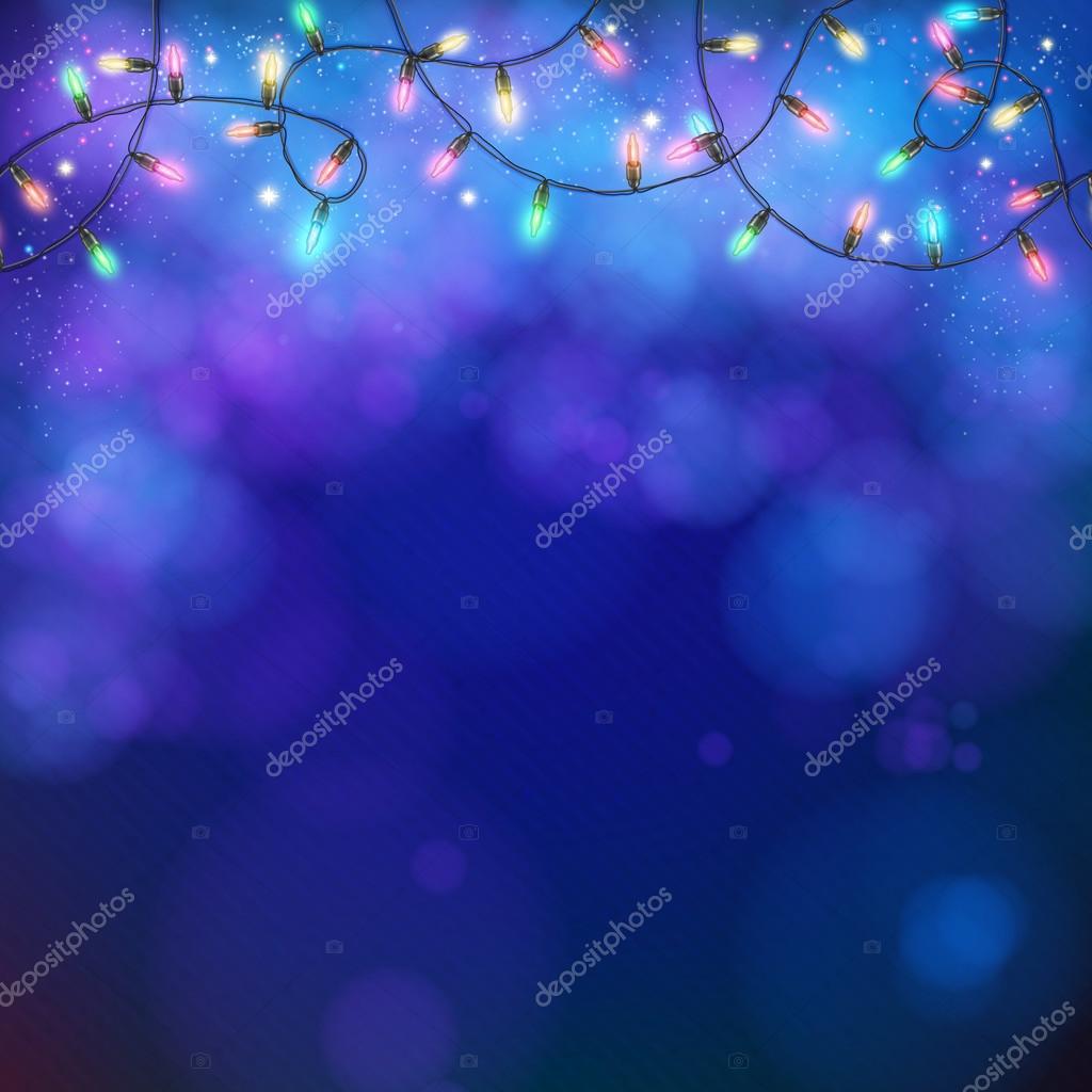 Blue Party Background With Party Lights And Bokeh Stock Vector