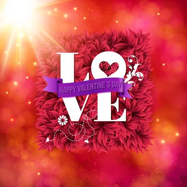 Duygusal aşk - mutlu Sevgililer günü kartı — Stok Vektör