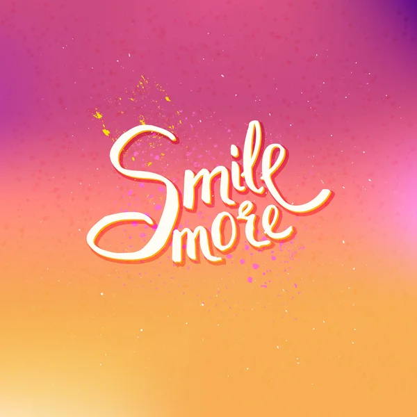 Glowing Text Design for Smile More Concept — Stock Vector