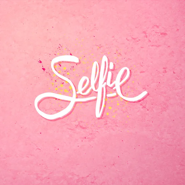 Design de Texto Simples para Conceito Selfie em Rosa — Vetor de Stock