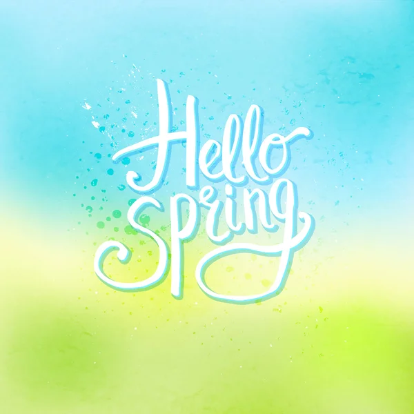 Hallo Frühling Konzept auf abstrakt kühlem Hintergrund — Stockvektor