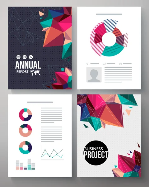 Brochure template design for an annual project — Stock Vector