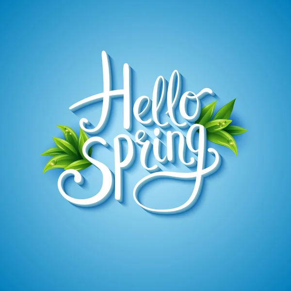 Fresh blue Hello Spring background — Stock Vector