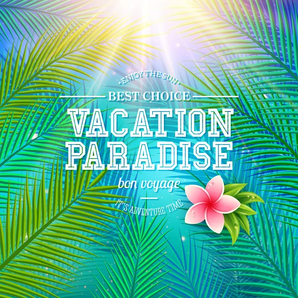 Paraíso de vacaciones - Buen viaje — Vector de stock