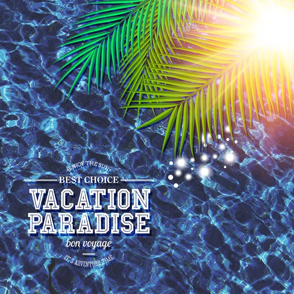 Tropical Vacation Paradise affiche de marketing — Image vectorielle