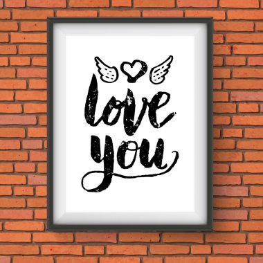 Romantik kart veya poster tasarım seviyorum