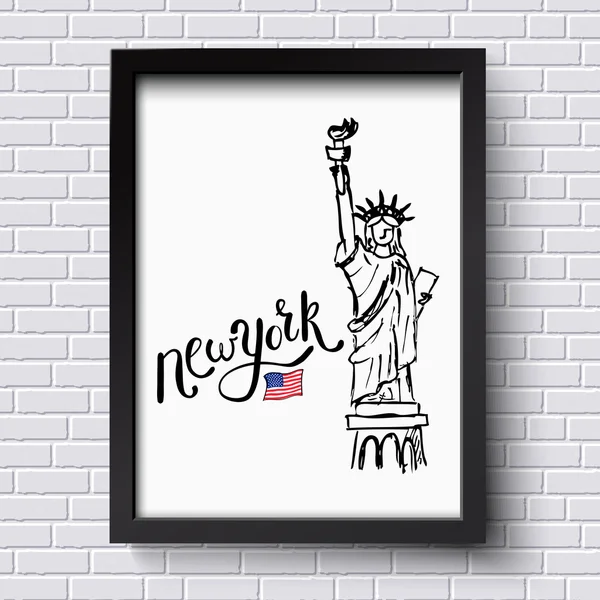 Cartel publicitario para Nueva York — Vector de stock