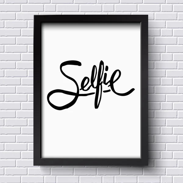 Design de texto preto para conceito de selfie em um quadro —  Vetores de Stock