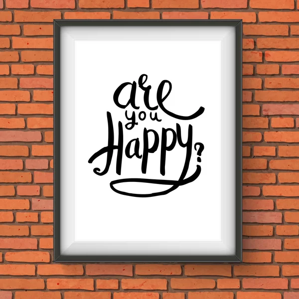 Conceptuel Êtes-vous heureux Textes sur un cadre — Image vectorielle