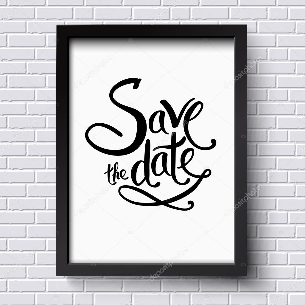 Conceptual Save the Date Texts on a Frame