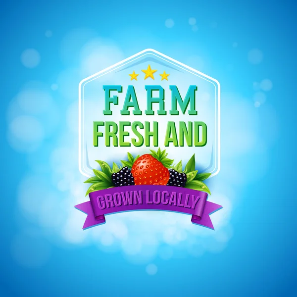 Colorful poster design for Farm Fresh produce — Stock Vector