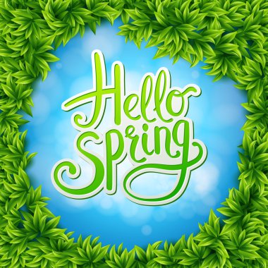 Merhaba bahar gökyüzü mavi yeşil tarafından halkalı bırakır