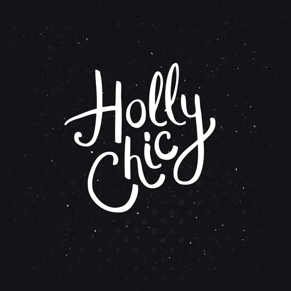 Holly Chic zinsdeel op abstracte zwarte achtergrond — Stockvector