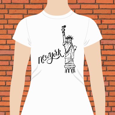 New York T-Shirt tasarım Özgürlük heykeli ile