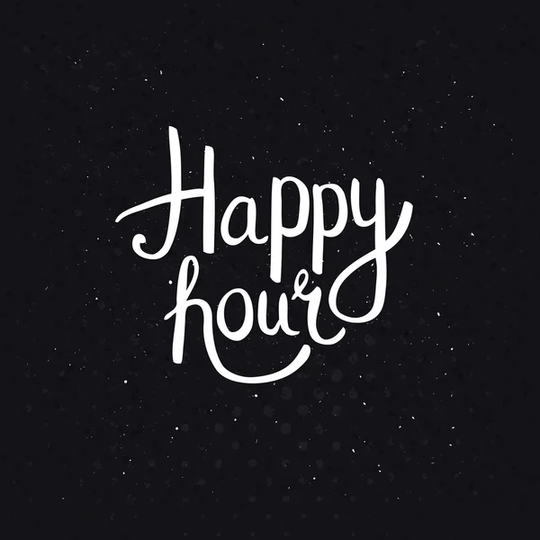 Happy Hours Phase no fundo preto abstrato — Vetor de Stock