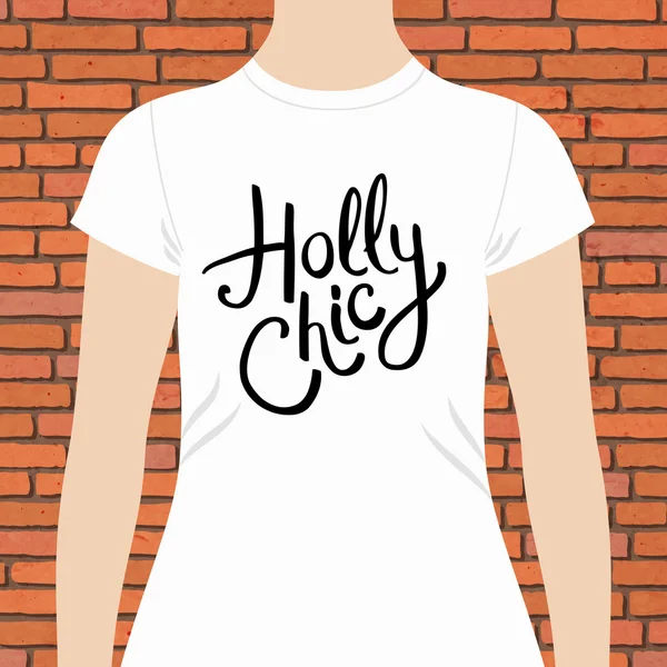Holly Chic t-shirt tasarım şablonu — Stok Vektör