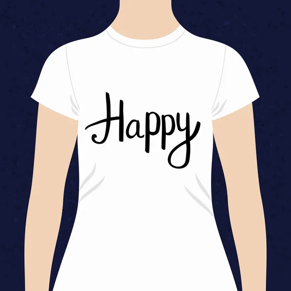 Happy - design motivazionale t-shirt — Vettoriale Stock