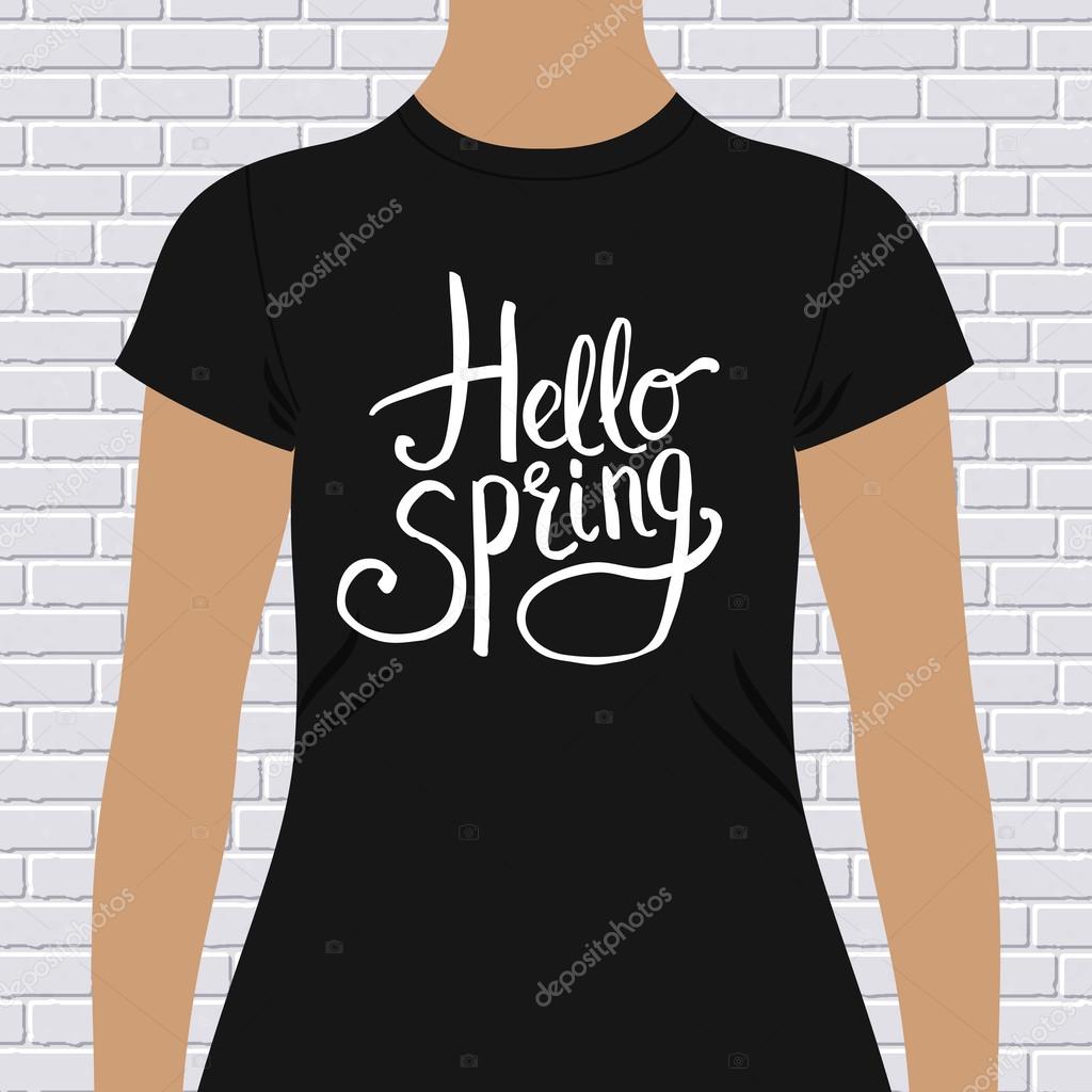 Hello Spring simple t-shirt design